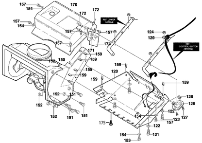 Belt Cover Assembly Diagram and Parts List for 620000X30NC 2004 Briggs and Stratton Snow Blower
